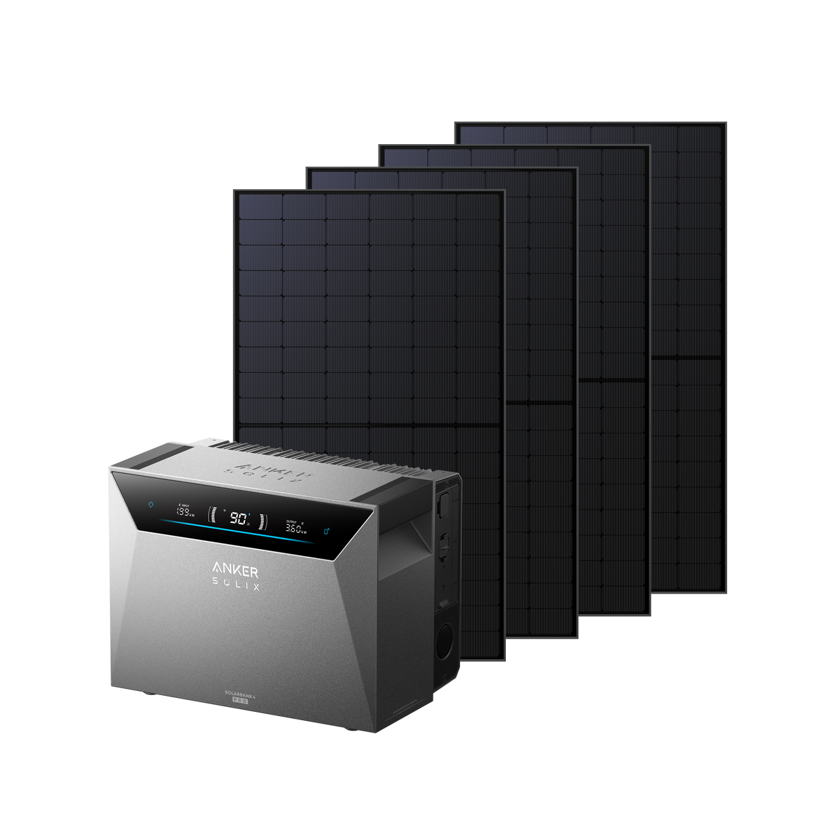 Anker SOLIX Solarbank 4 E5000 Pro-set met bifaciale zonnepanelen