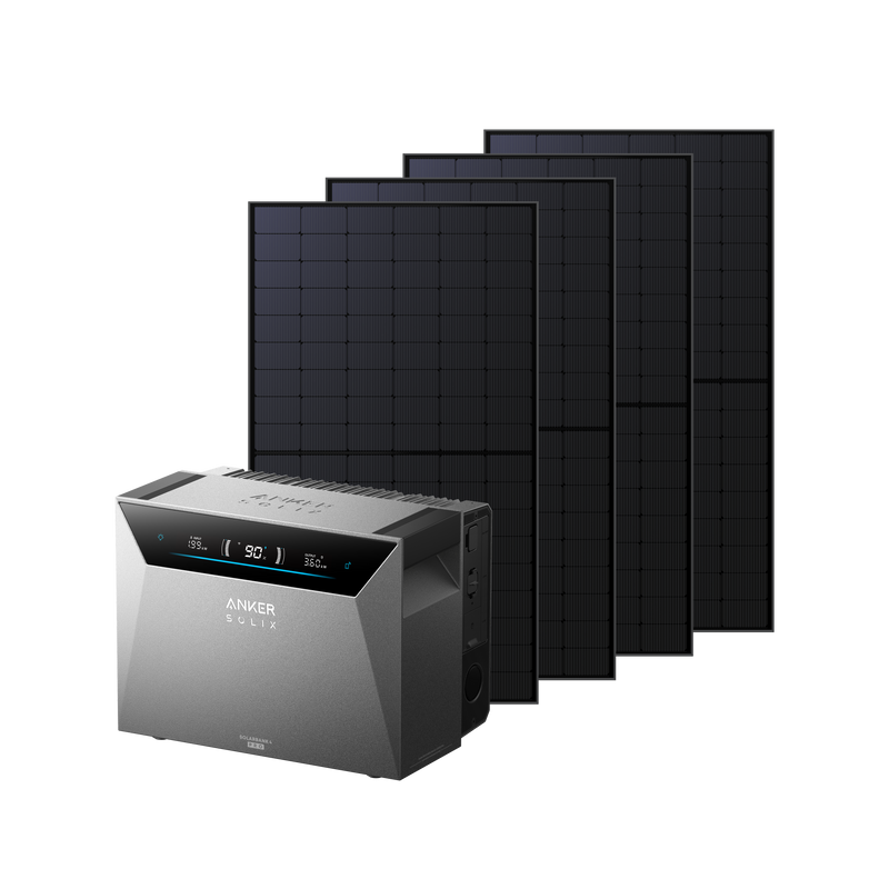 Anker SOLIX Solarbank 4 E5000 Pro-set met bifaciale zonnepanelen